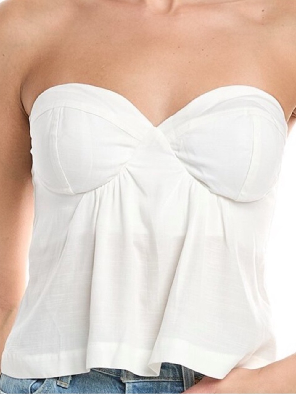 Vix Paula Hermanny - Iris Strapless Bustier Top- White- size S